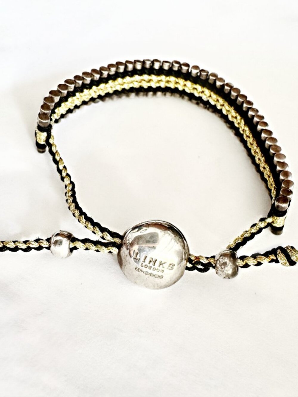 Links of London Sterling Silver Sweetie Woven Friendship Bracelet - Black Gold - Picture 2 of 5